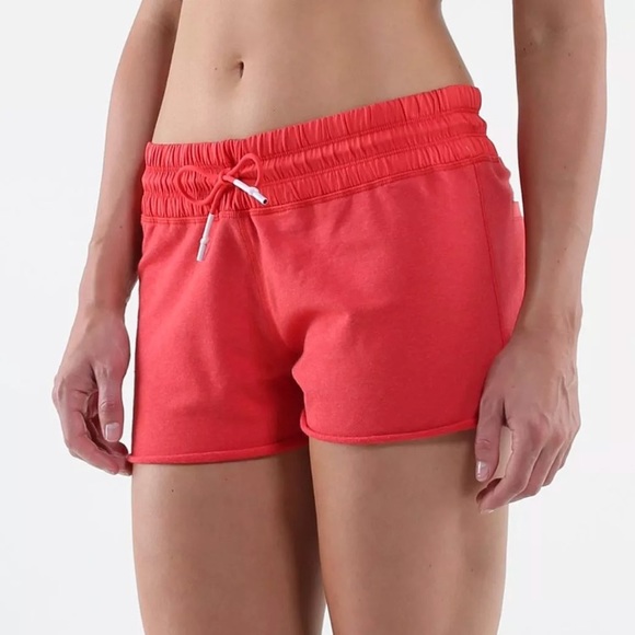 lululemon athletica Pants - Lululemon Blissed Out Love Red French Terry Shorts